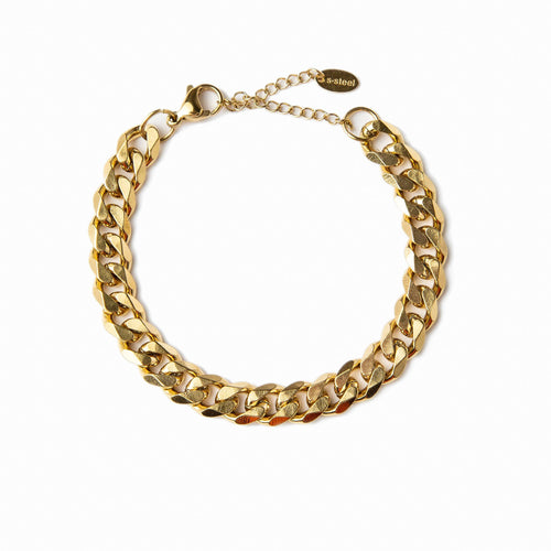 Curb Chain Bracelet Gold Plated - Gold Tone