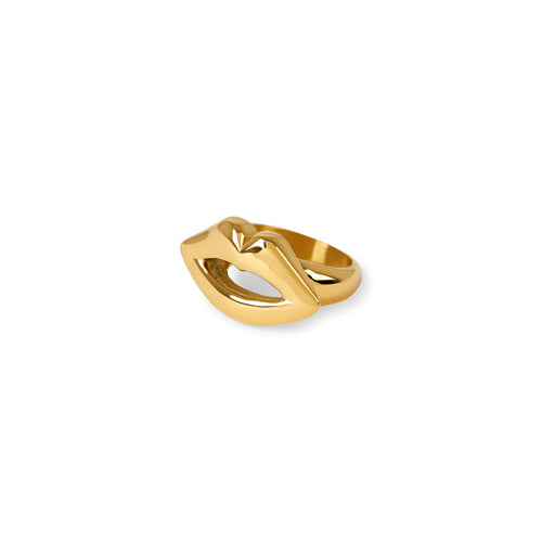 Lèvres Ring - Gold Tone