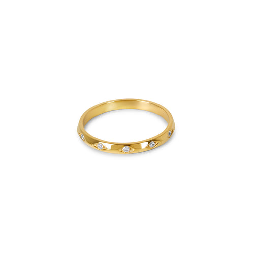 Sorrento Stone Ring - Gold Tone
