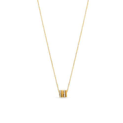 Rubix Stone Necklace - Gold Tone