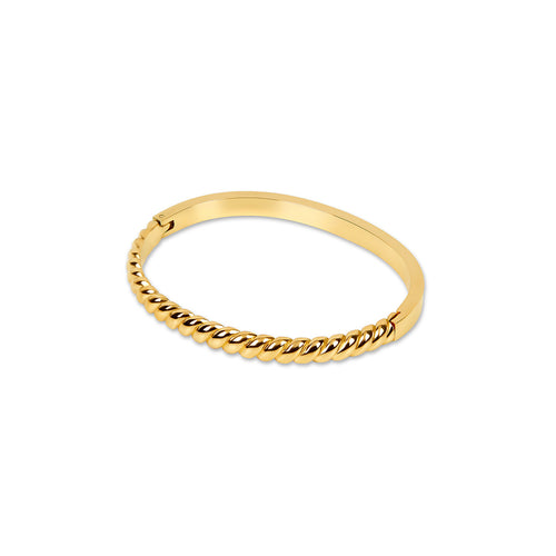 Croissant Bangle Bracelet - Gold Tone