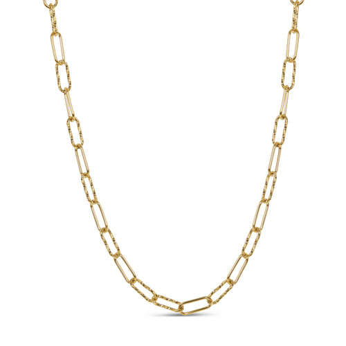 Rigid Link Chain Necklace - Gold Tone