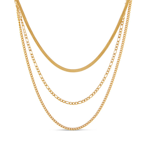 Essential Layered Chain Set - Gold Tone