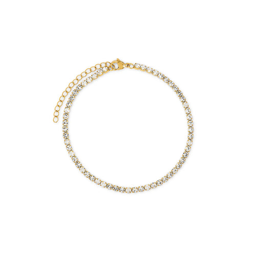 The Centre Court Anklet - Gold Tennis Chain