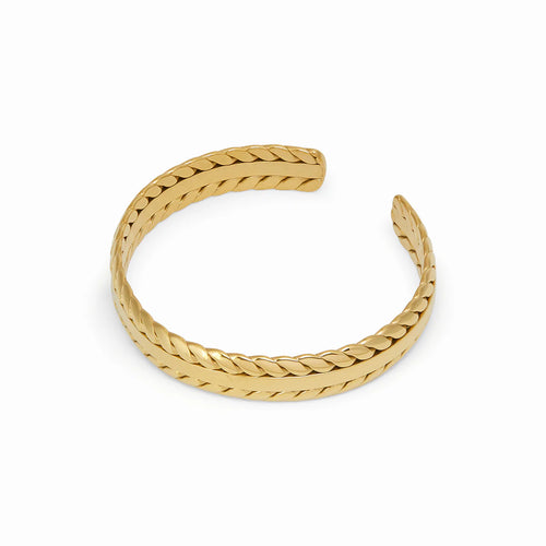 Woven Leaves Bangle - 18K Gold Plated