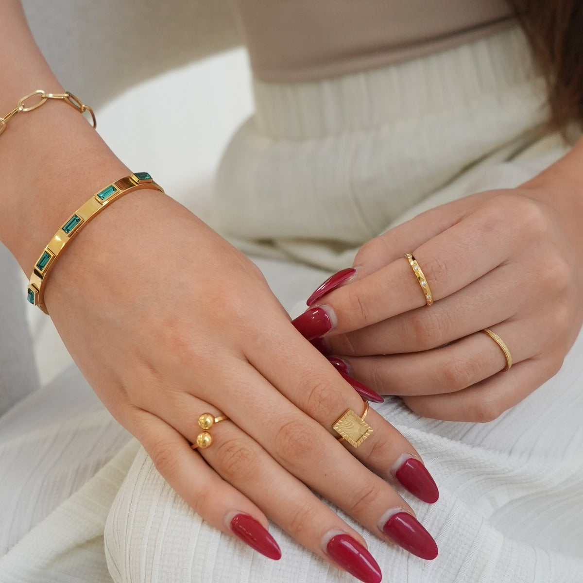 Tennis Ring - Gold Tone