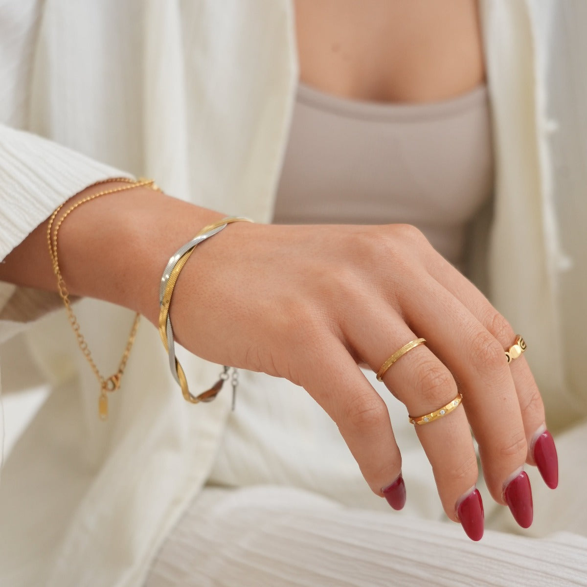 Leuven Surface Ring - Gold Tone