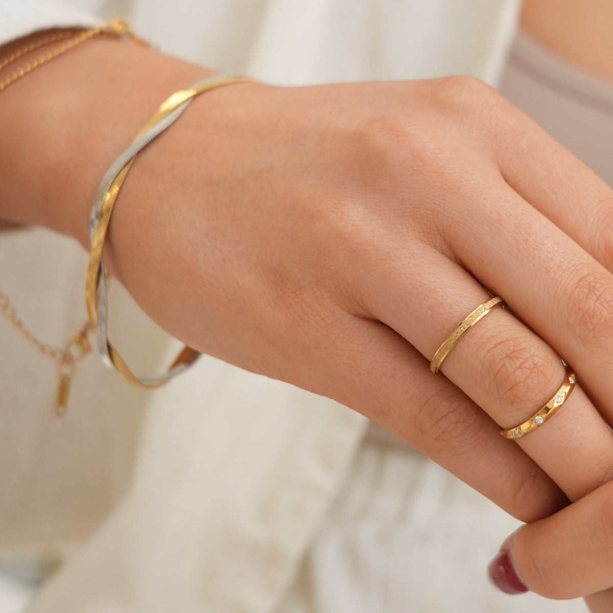 Leuven Surface Ring - Gold Tone