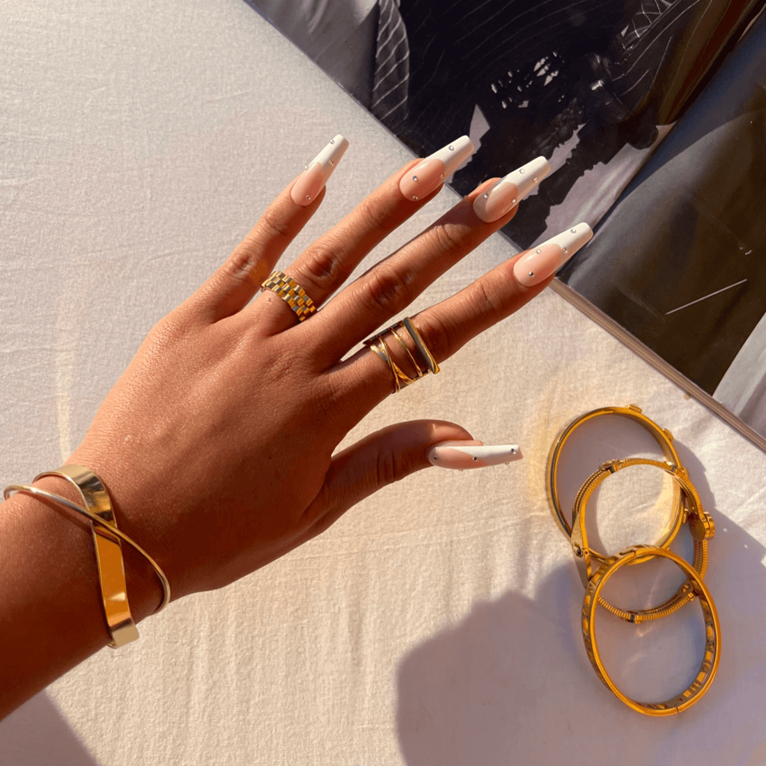 Watch Strap Ring - Gold Tone
