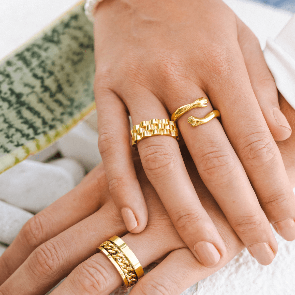 Watch Strap Ring - Gold Tone