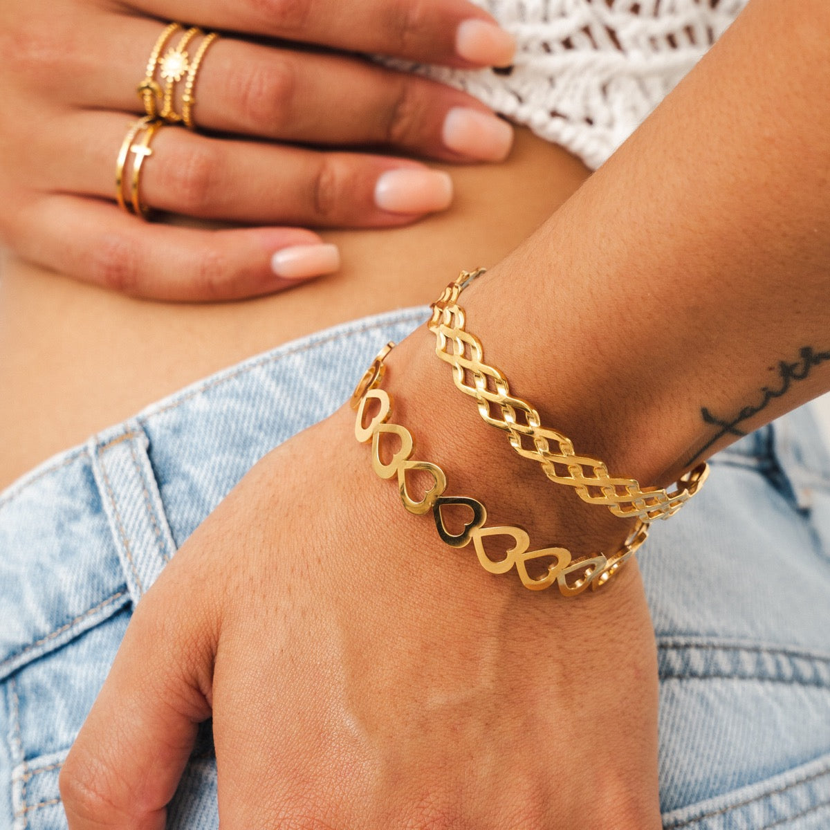 Tahiti Bangle Bracelet - Gold Tone