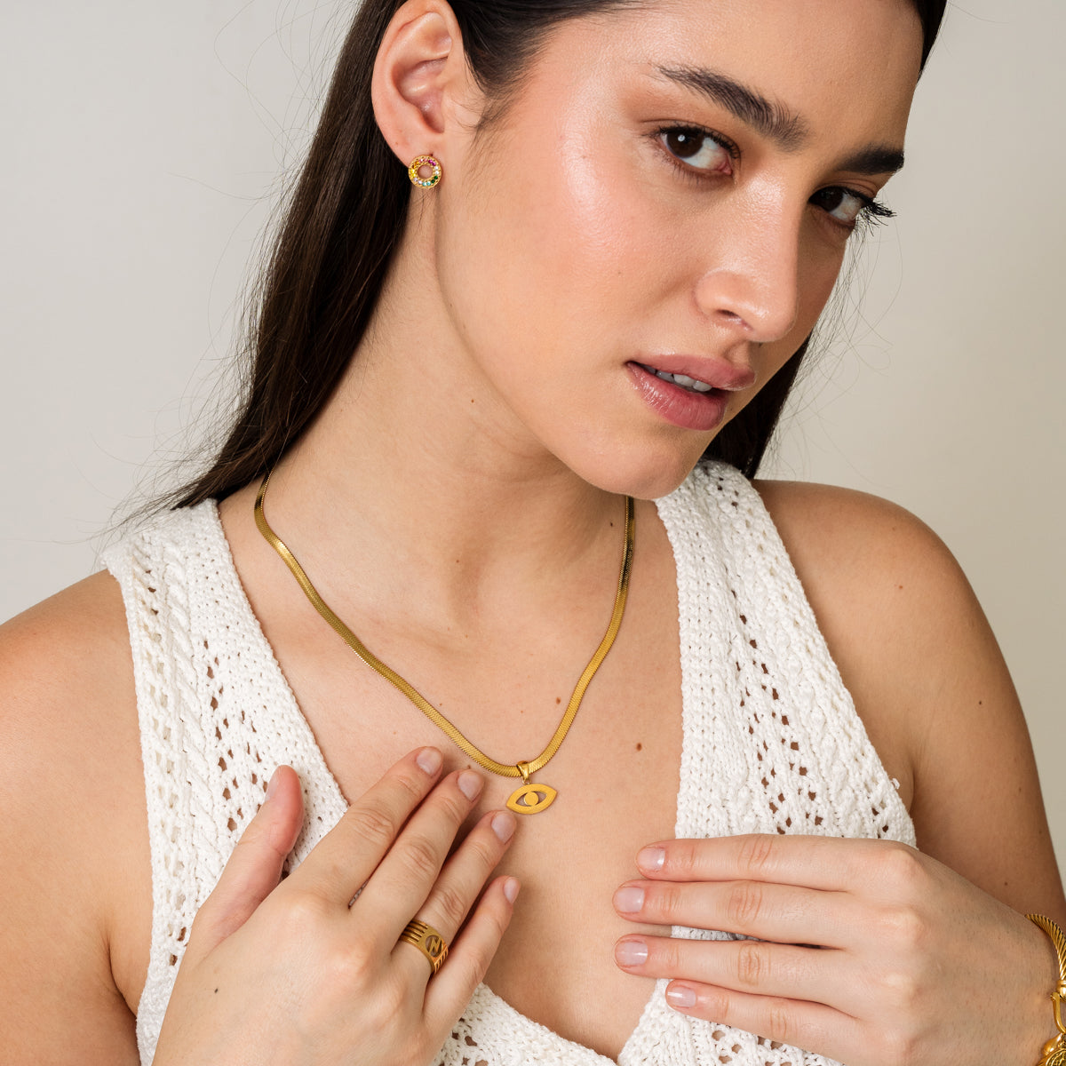 Bolt Cut-Out Ring - Gold Tone