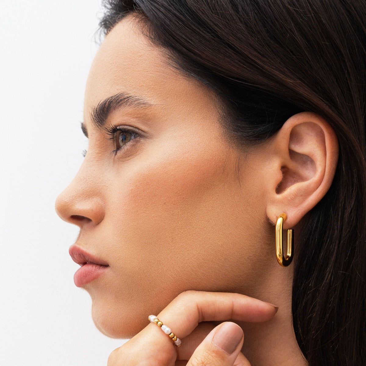 Piper Hoop Earrings - Gold Tone