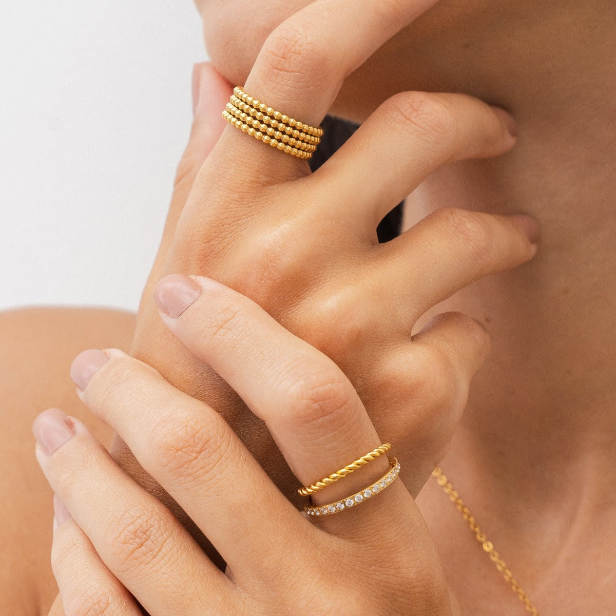 Larissa Layered Ring - Gold Tone