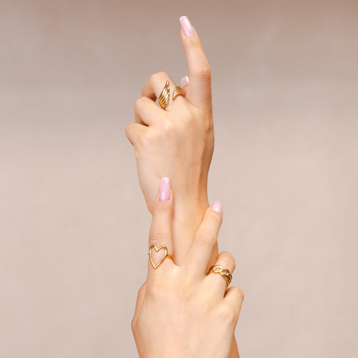 Love Halo Adjustable Ring - Gold Tone