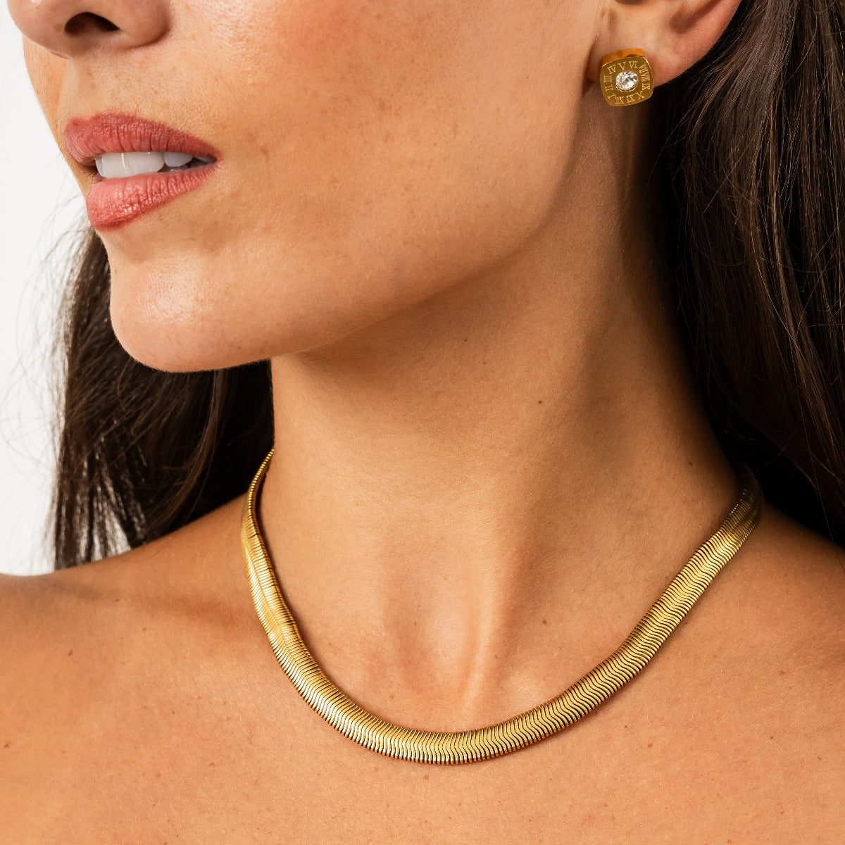 Toggle Snake Chain Necklace - Gold Tone