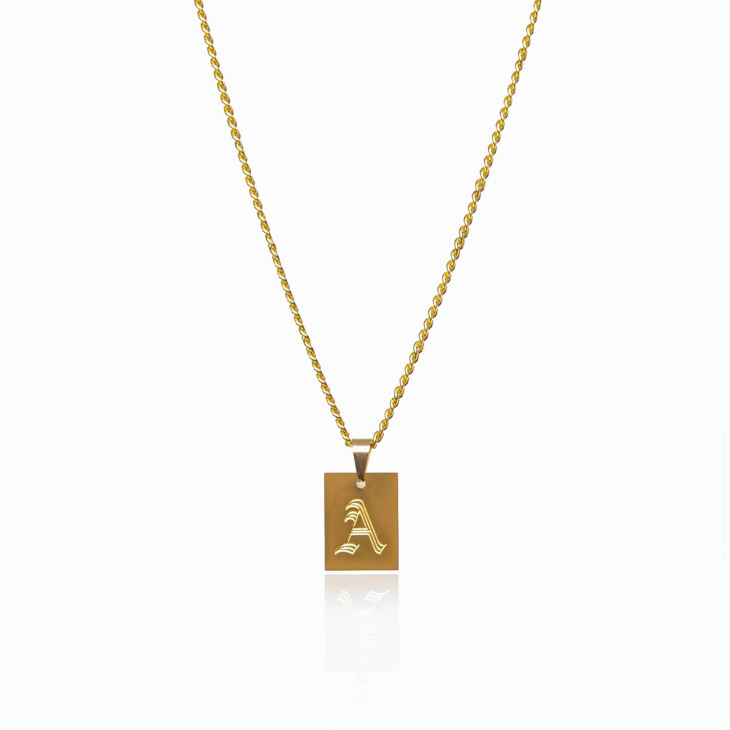 Personalised Old English Letter Necklace - Gold Tone
