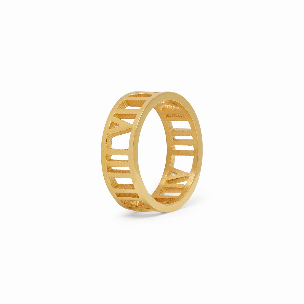 Hollow Numerals Ring - Gold Tone