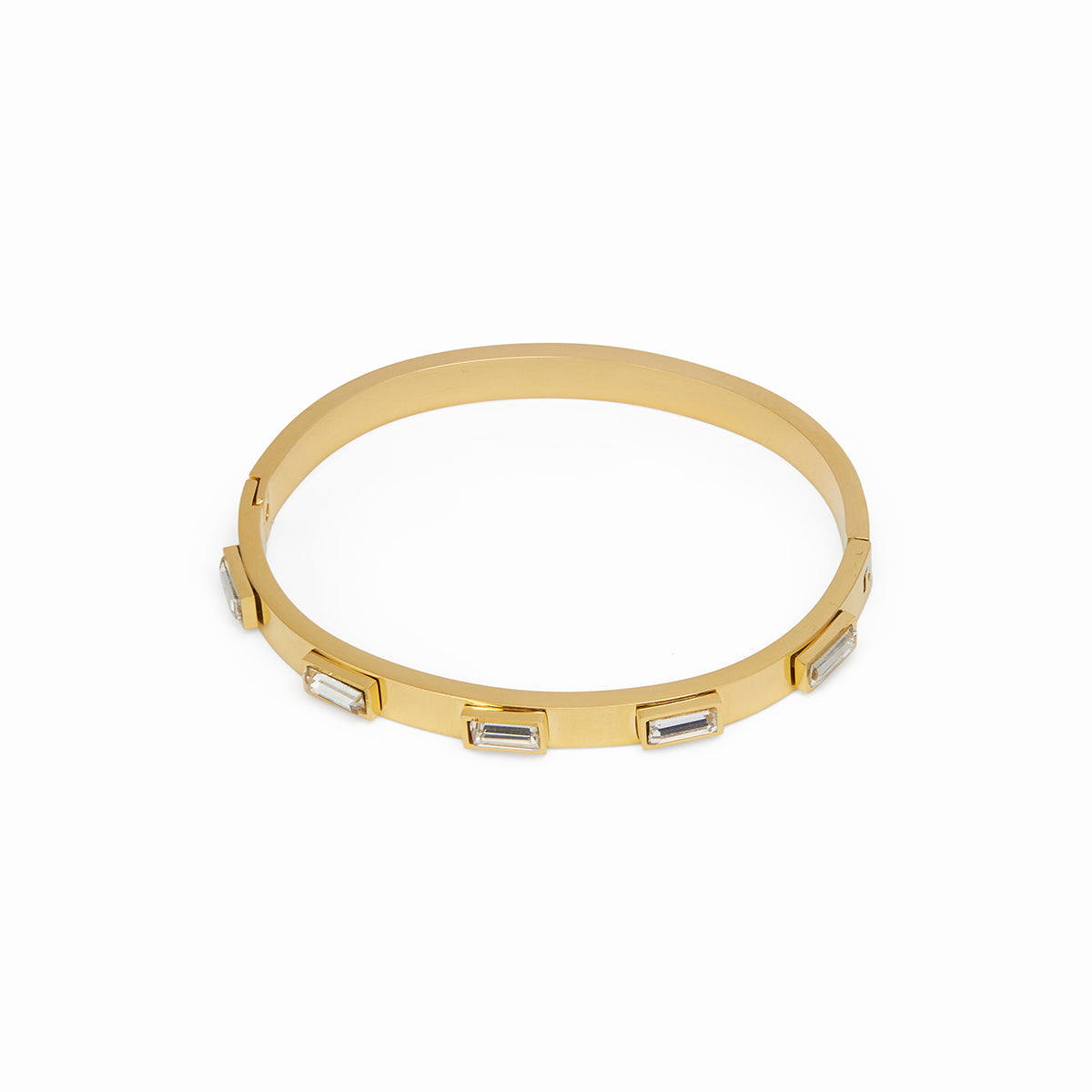 Cubic Stone Bracelet - Gold Tone