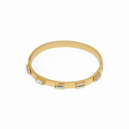 Cubic Stone Bracelet - Gold Tone