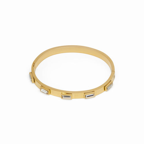 Cubic Stone Bracelet - Gold Tone