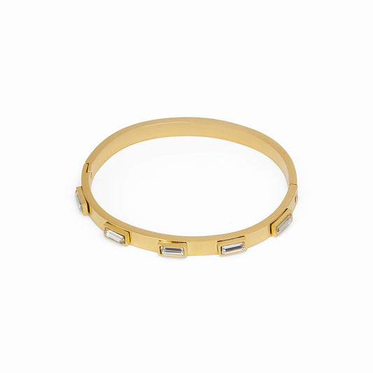 Cubic Stone Bracelet - Gold Tone
