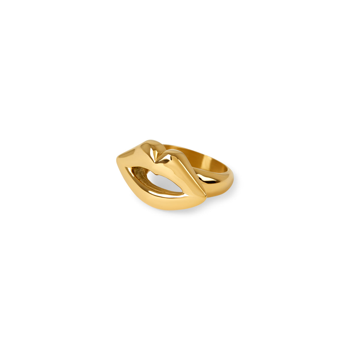 Lèvres Ring - Gold Tone