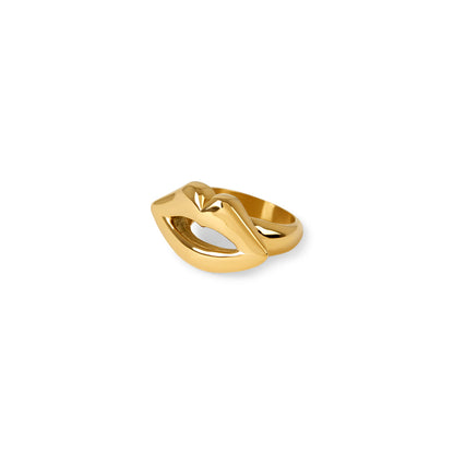 Lèvres Ring - Gold Tone