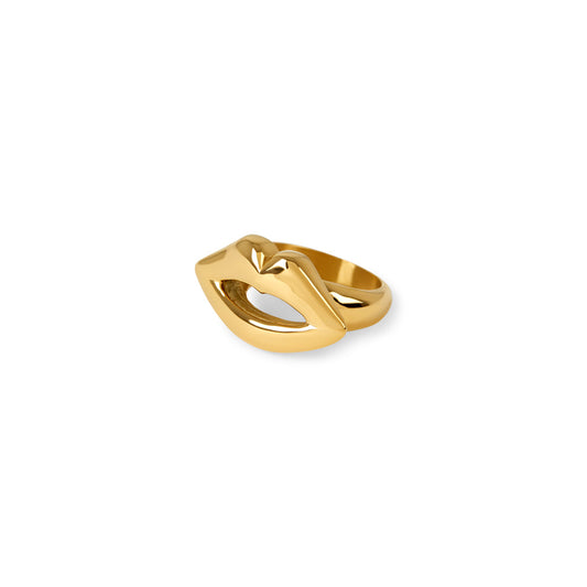 Lèvres Ring - Gold Tone