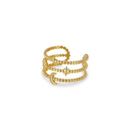Luna Adjustable Ring - Gold Tone