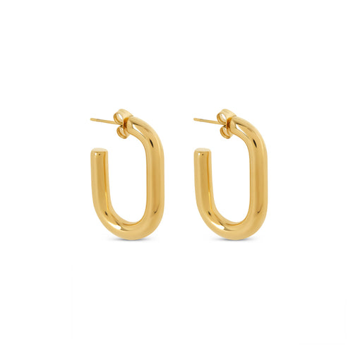 Piper Hoop Earrings - Gold Tone