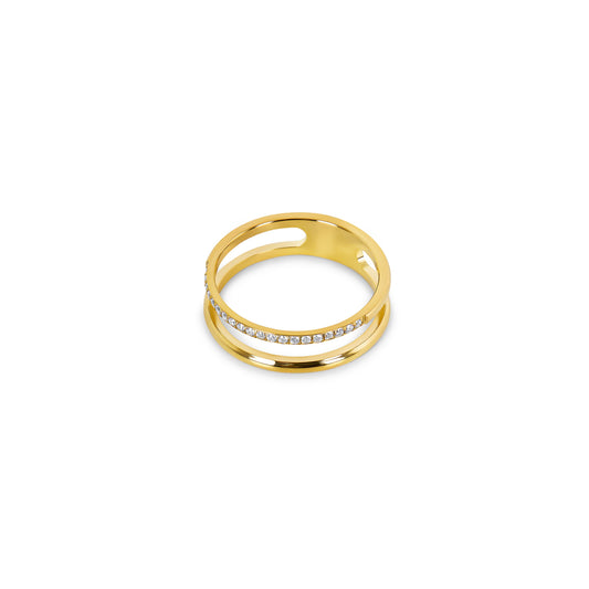 Vienna Double Ring - Gold Tone
