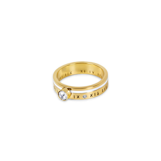 Pompeii Stone Ring - Gold Tone