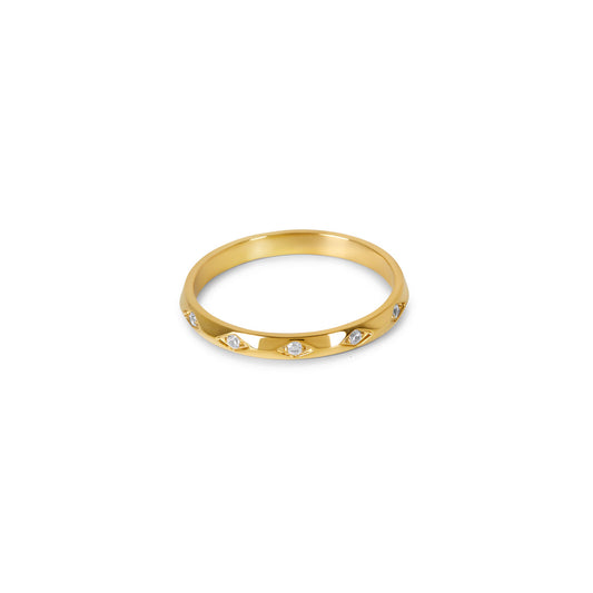Sorrento Stone Ring - Gold Tone