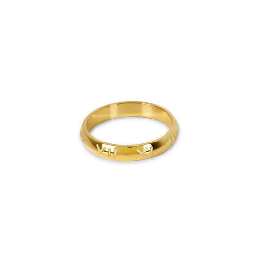 Essential Numeral Ring - Gold Tone
