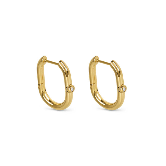 Niveus Hoop Earrings - Gold Tone