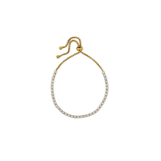 Tennis Chain Bracelet - Gold Tone