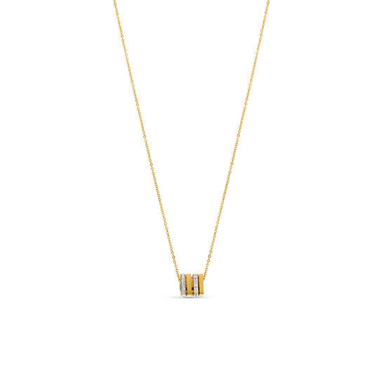Rubix Stone Necklace - Gold Tone