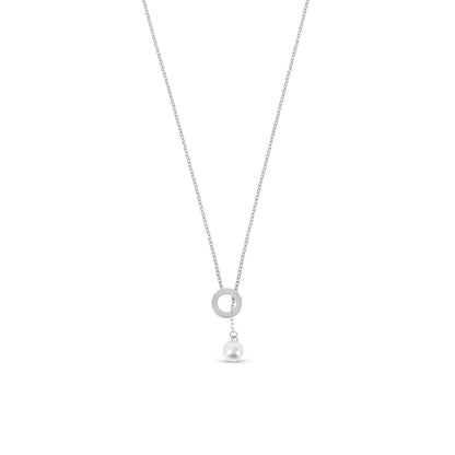 Pearl Thread Necklace - Silver