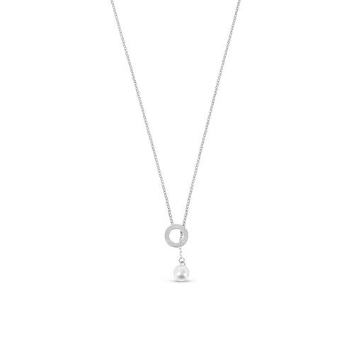 Pearl Thread Necklace - Silver