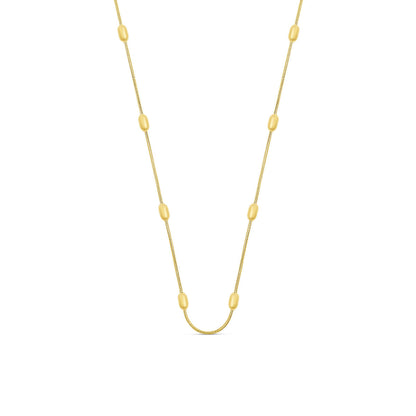 Ball Pendant Rounded Snake Chain - Gold Tone