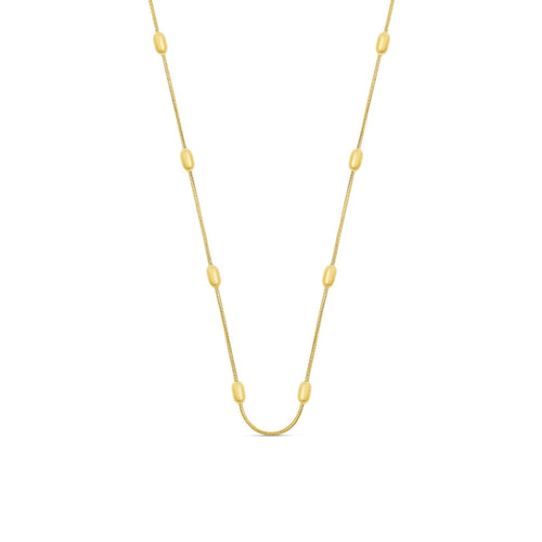 Ball Pendant Rounded Snake Chain - Gold Tone