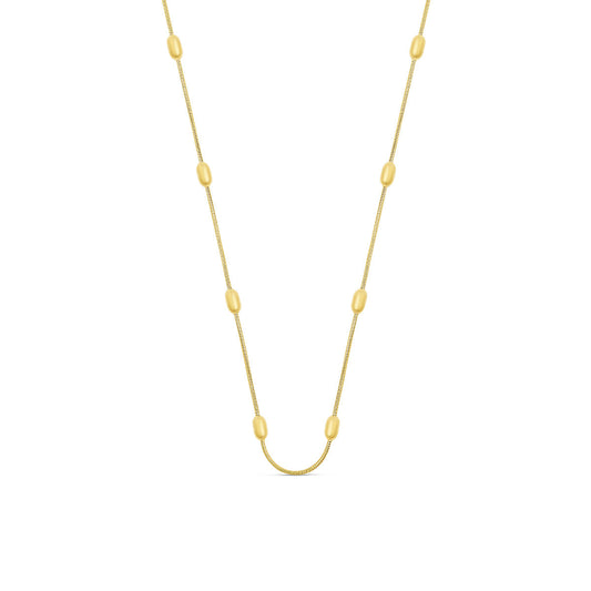 Ball Pendant Rounded Snake Chain - Gold Tone