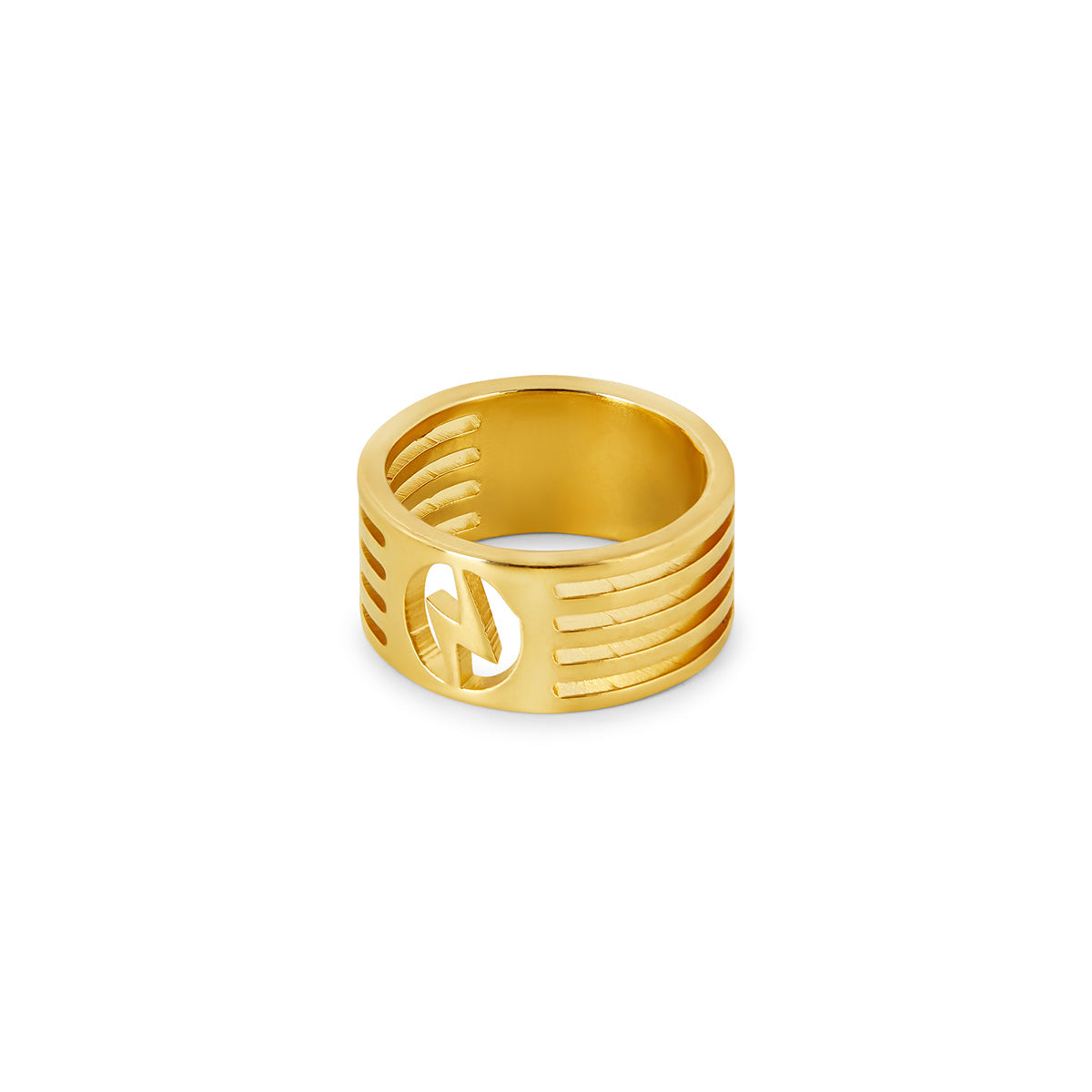 Bolt Cut-Out Ring - Gold Tone
