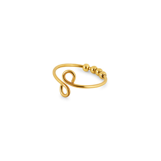 Tempur Adjustable Fidget Ring - Gold Tone