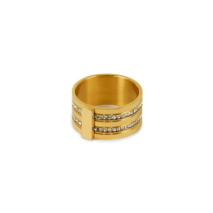 Caviar Stack Ring - Gold Tone