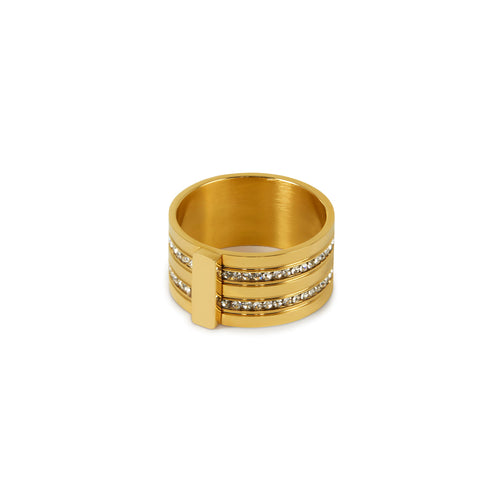 Caviar Stack Ring - Gold Tone