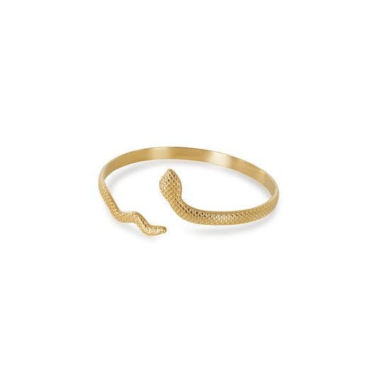 Serpent Bangle Bracelet - Gold Tone
