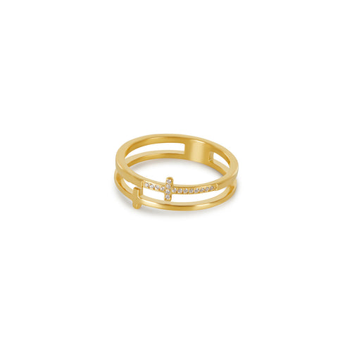 Zion Stone Ring - Gold Tone