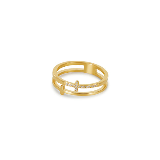 Zion Stone Ring - Gold Tone